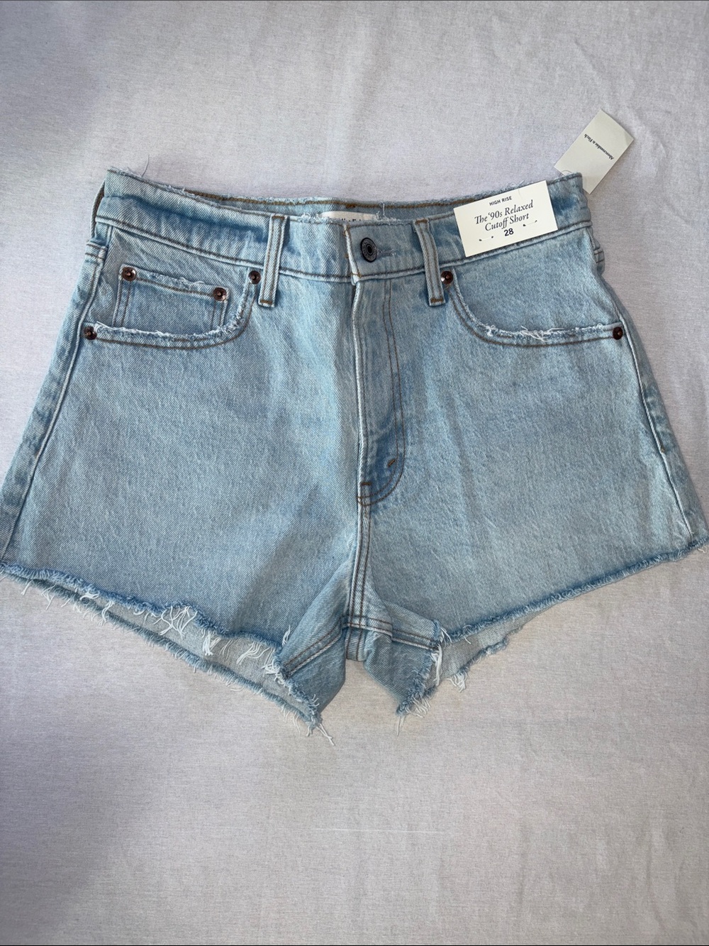 Abercrombie & Fitch Light Blue Distressed Denim Cutoff Shorts